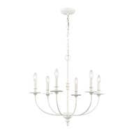 White Farmhouse Steel 6 Light Chandelier