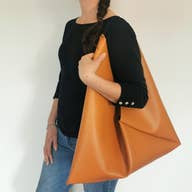 Small Tan Triangular Bag